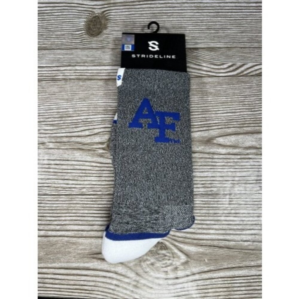 New Air Force Falcons Knit Crew Socks Strideline Medium Large Gray Blue
